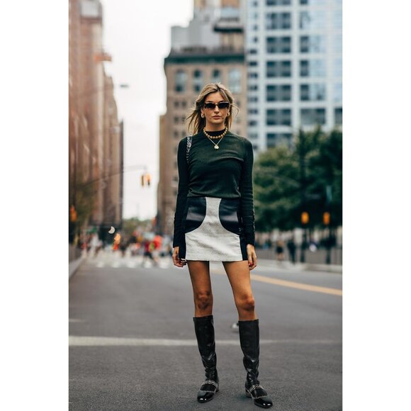 ⚡Women's Round Toe Comfortable Chunky Block Heel Elastic Stretch Tall Boots - Picture 5 of 6